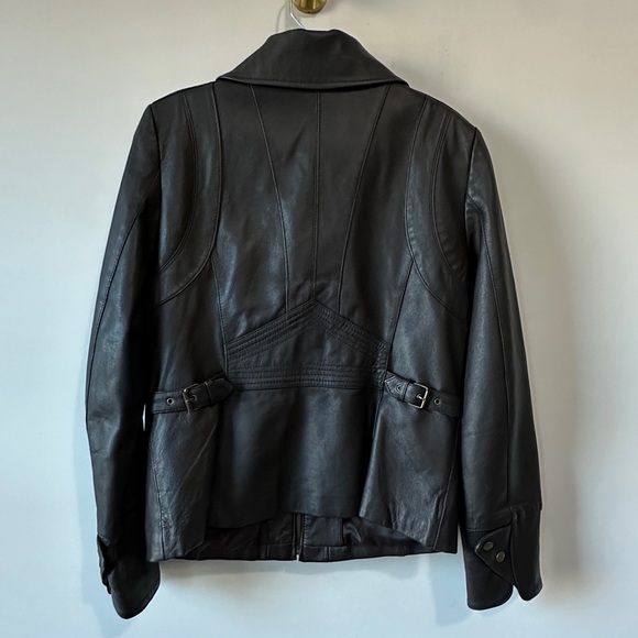 Brown Genuine Lambskin Leather a.n.a Jacket Size M - Picture 6 of 8